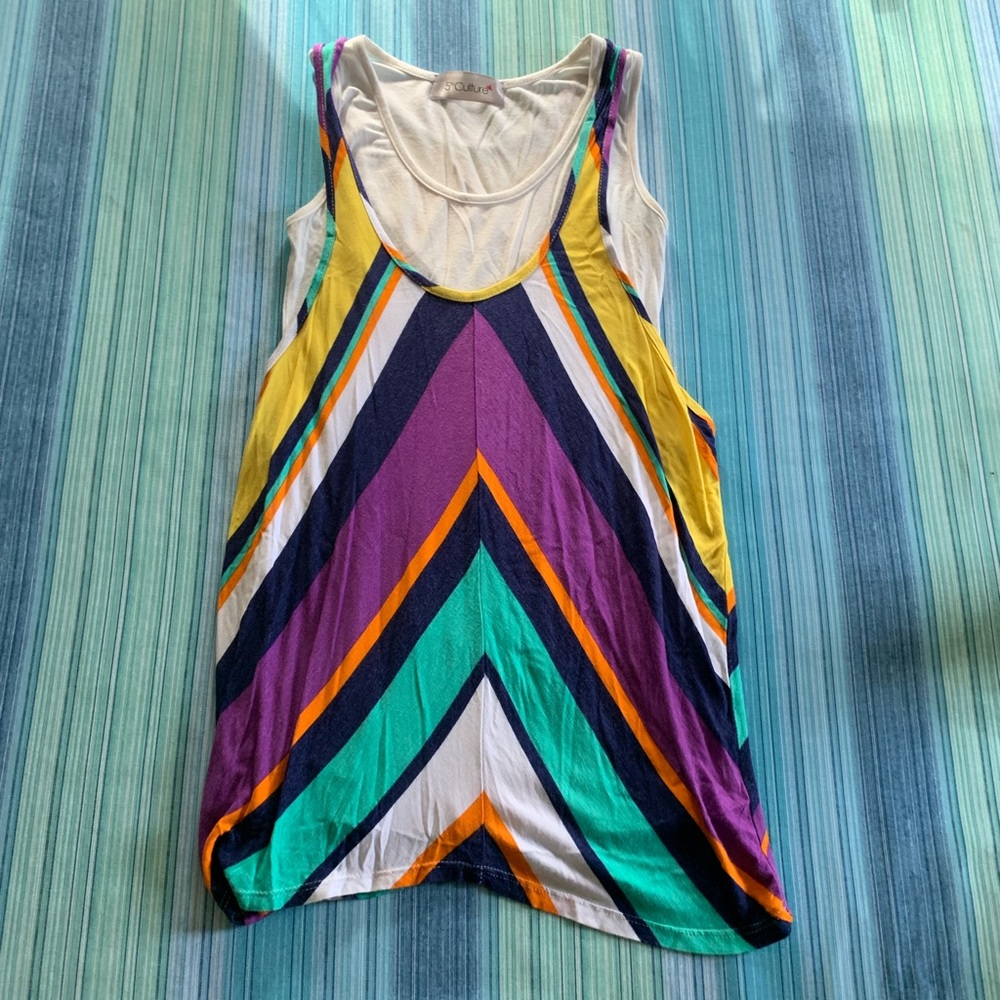 🌵5th Culture Striped Colorful Tank Top